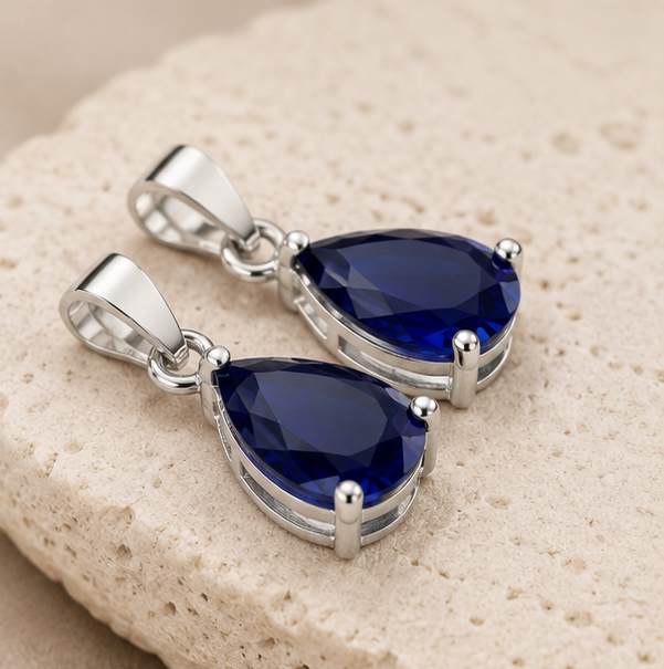 Royal Blue Tear Drop Pendant
