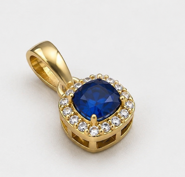 Lab Grown Diamond Pendants Blue Sapphire Diamond Pendant