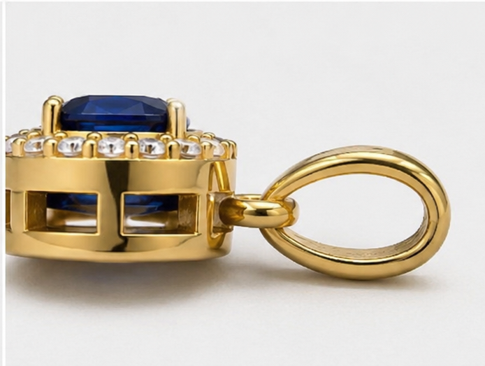 Lab Grown Diamond Pendants Blue Sapphire Diamond Pendant
