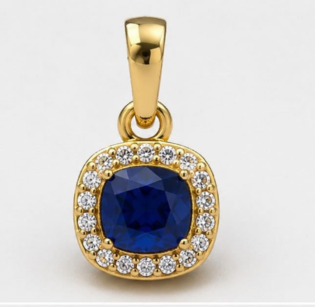 Lab Grown Diamond Pendants Blue Sapphire Diamond Pendant