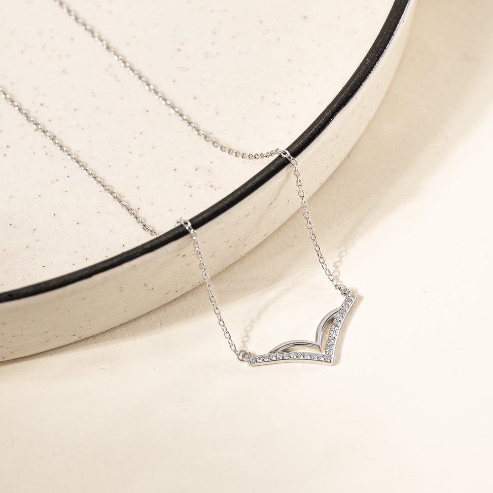 Signature V-Shaped Pendant with Link Chain – Modern Geometric Jewelry for Women & Girls