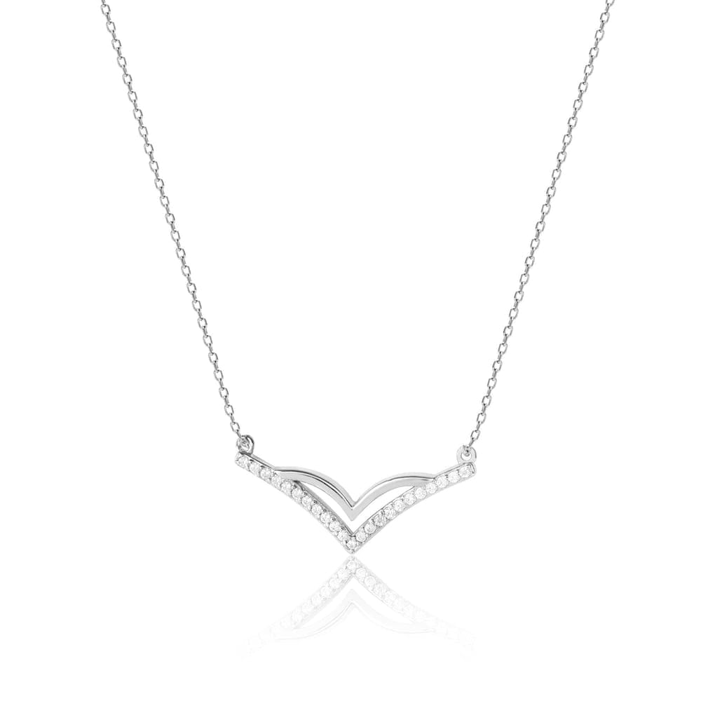 Signature V-Shaped Pendant with Link Chain – Modern Geometric Jewelry for Women & Girls