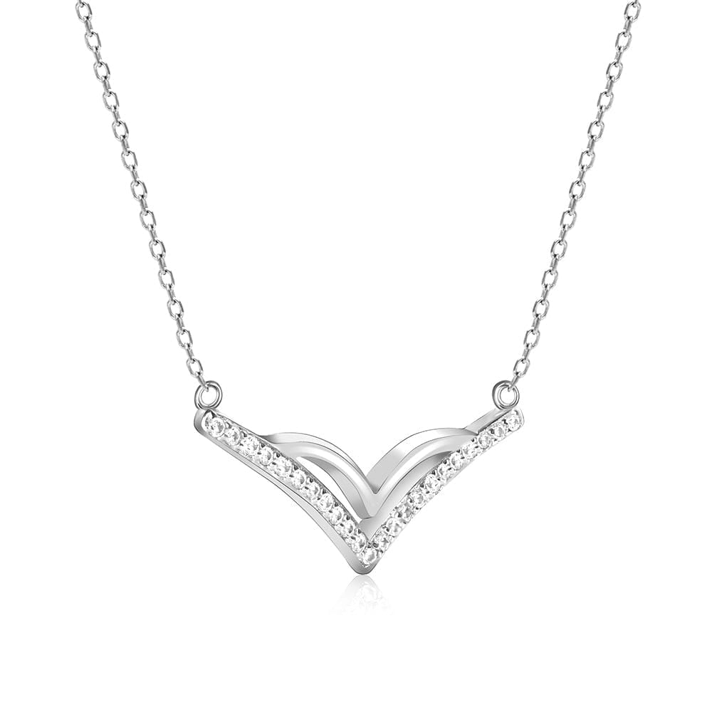 Signature V-Shaped Pendant with Link Chain – Modern Geometric Jewelry for Women & Girls