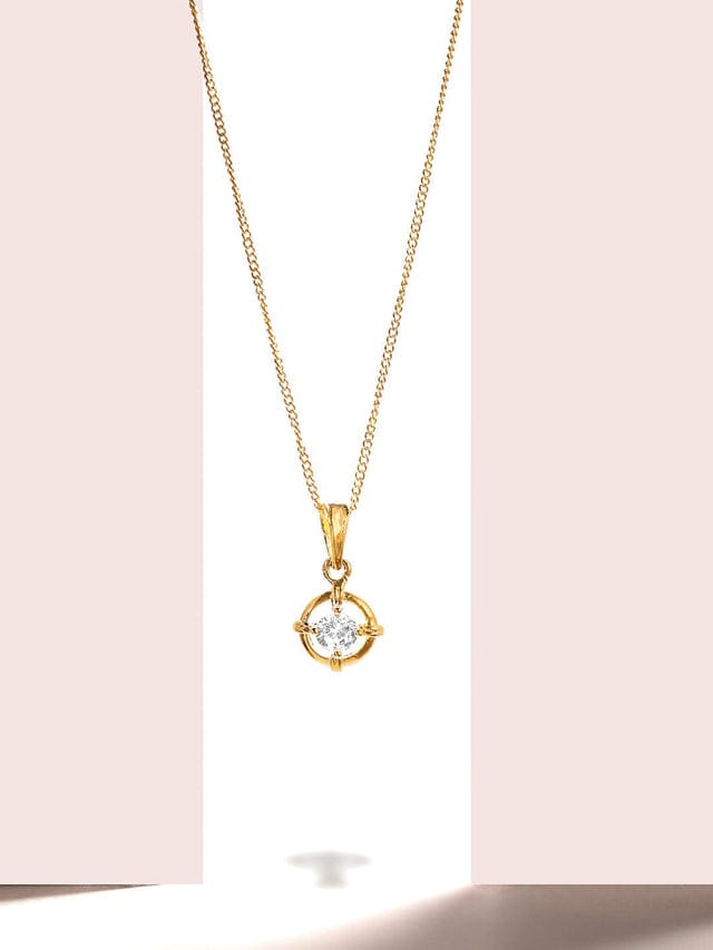 Delicate American Diamond Zirconia Studded Pendant