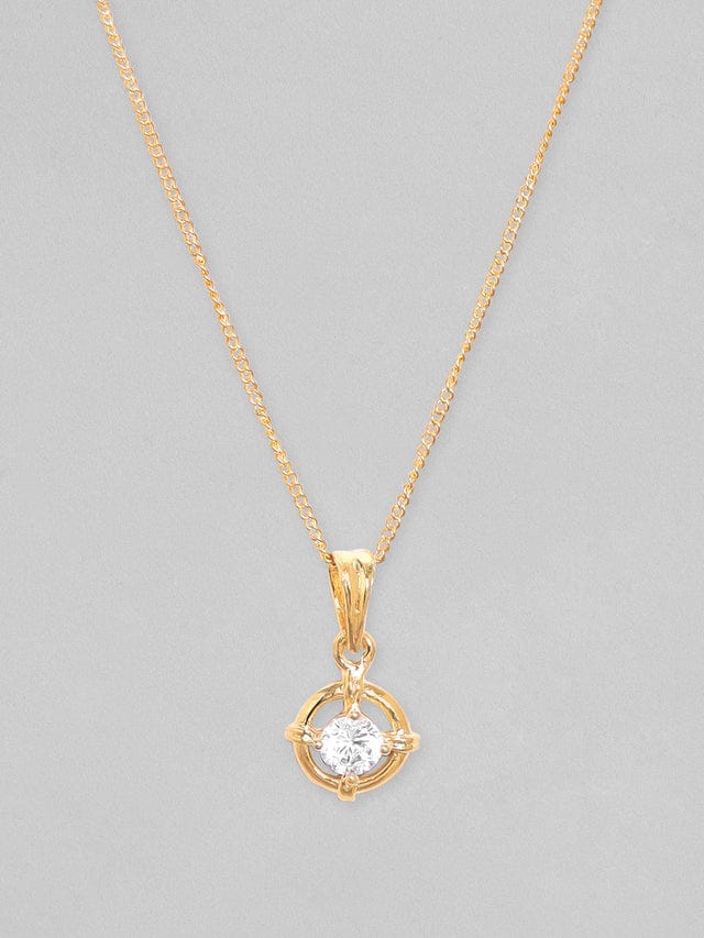 Delicate American Diamond Zirconia Studded Pendant