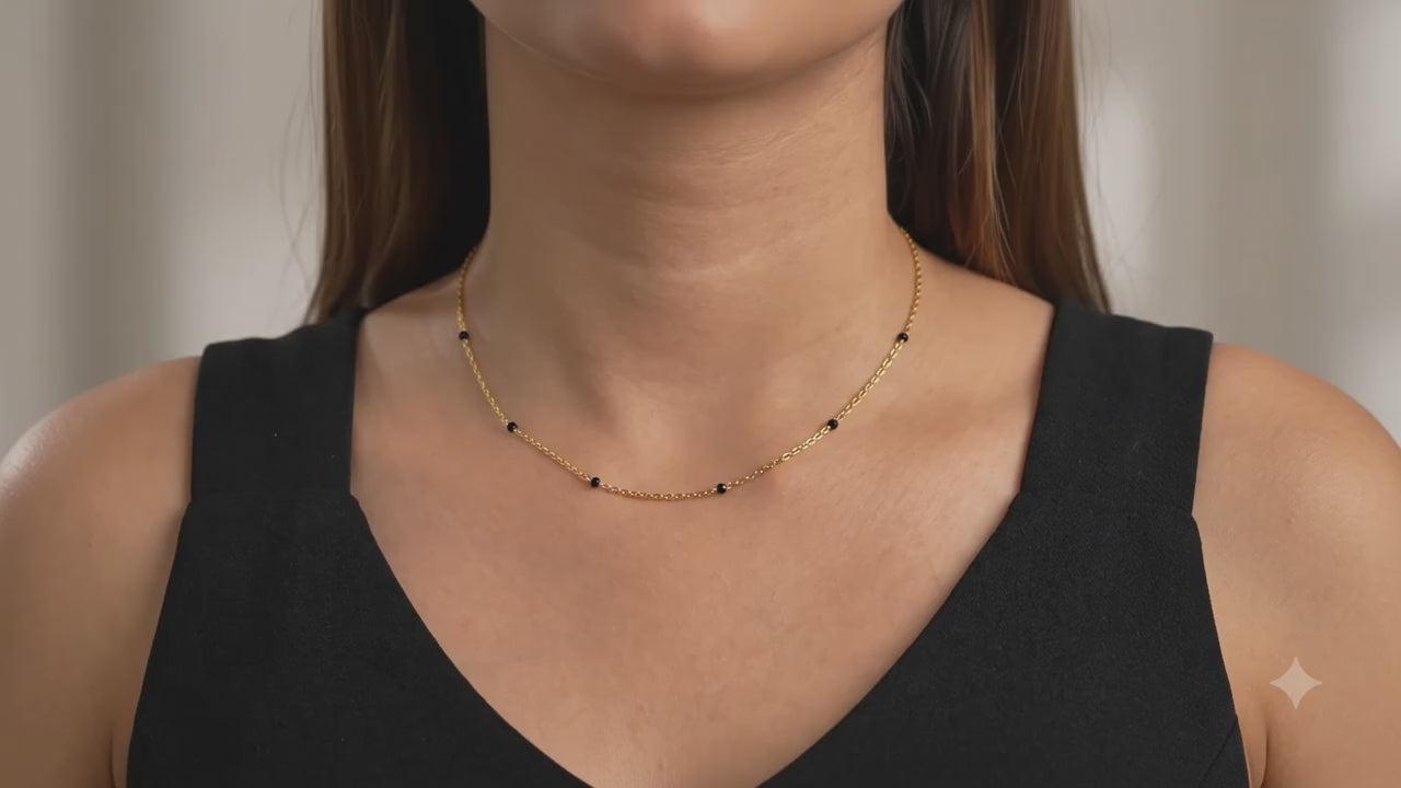 DIY with Black Bunch Beads Multiple Stacking Necklace