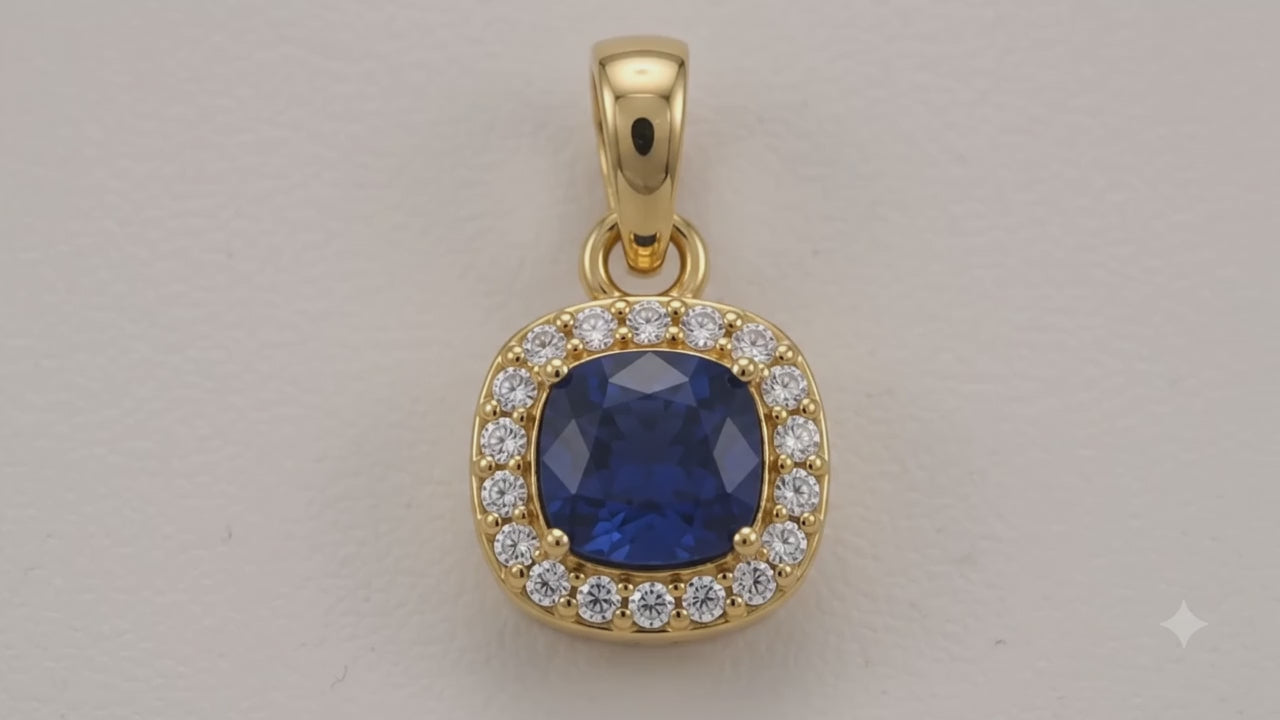 Lab Grown Diamond Pendants Blue Sapphire Diamond Pendant