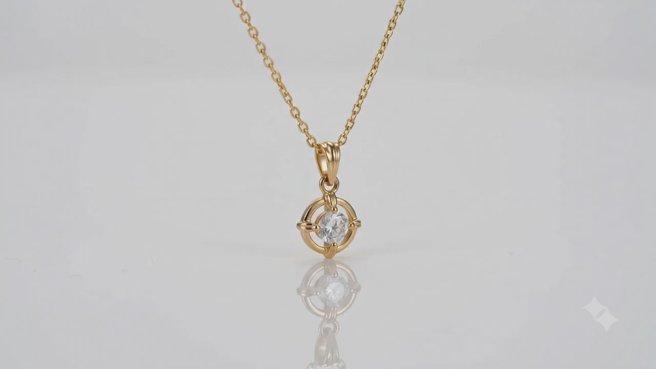 Delicate American Diamond Zirconia Studded Pendant
